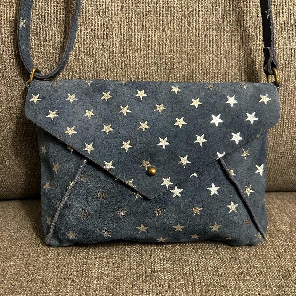 Free People Delilah Starry Blue Suede Women's Bag